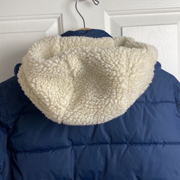 J Crew Factory Vail Puffer Coat with Hood Navy Blue Size LP - Picture 11 of 14